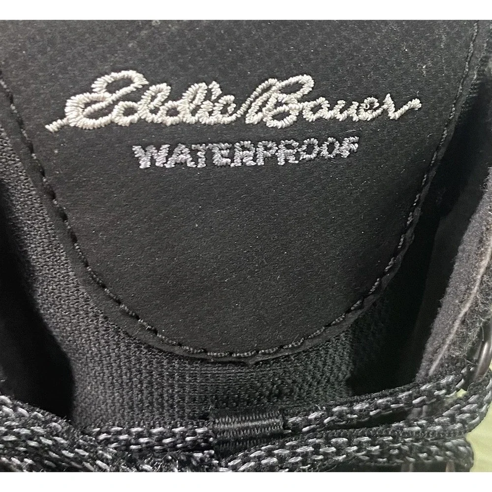 Eddie Bauer Womens Laurel‎ Winter Boots Black&Gray Waterproof Mid Calf 6 EUC